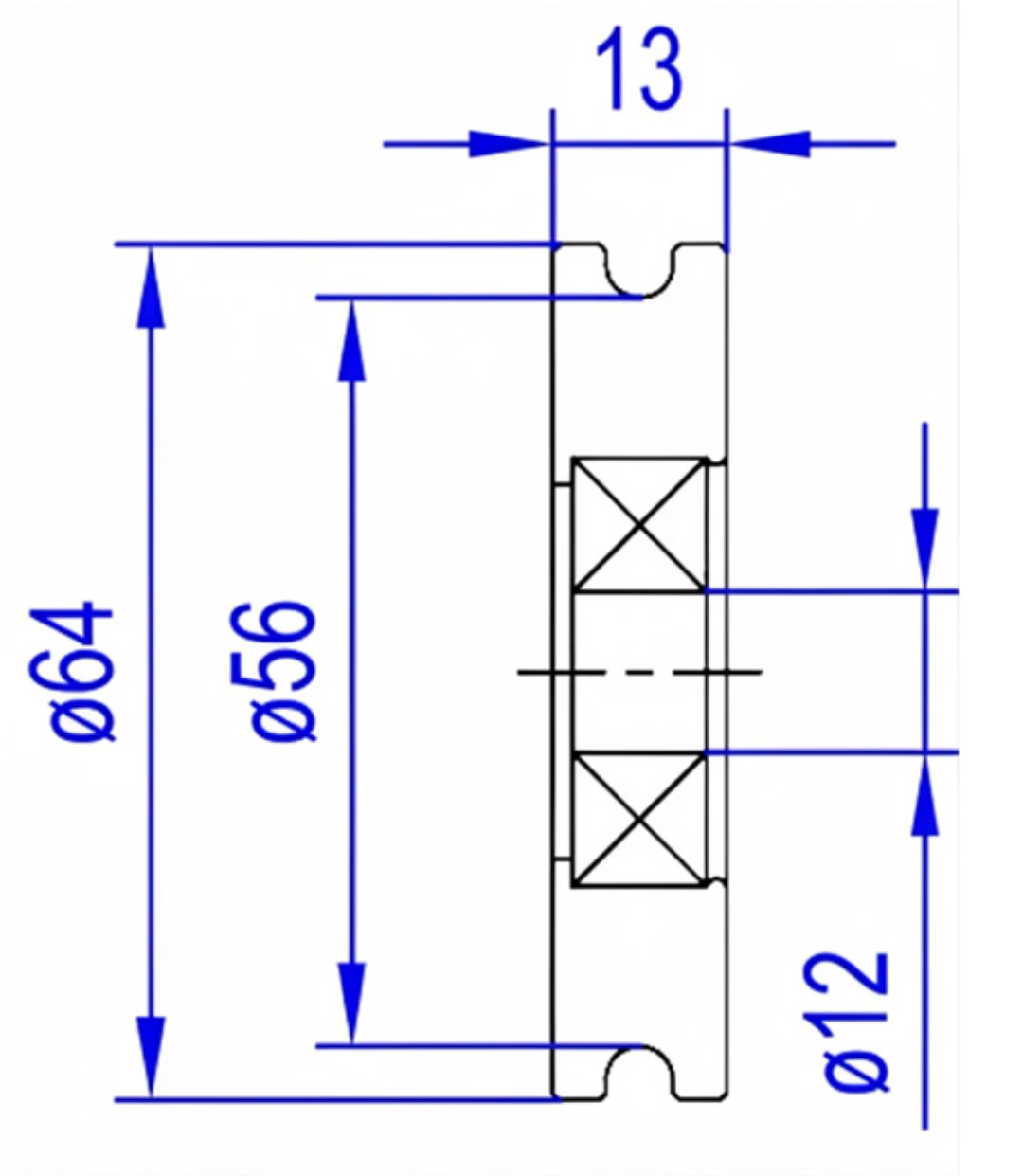 Seilrolle, Passt Sematic III, D64/56/12x14mm
