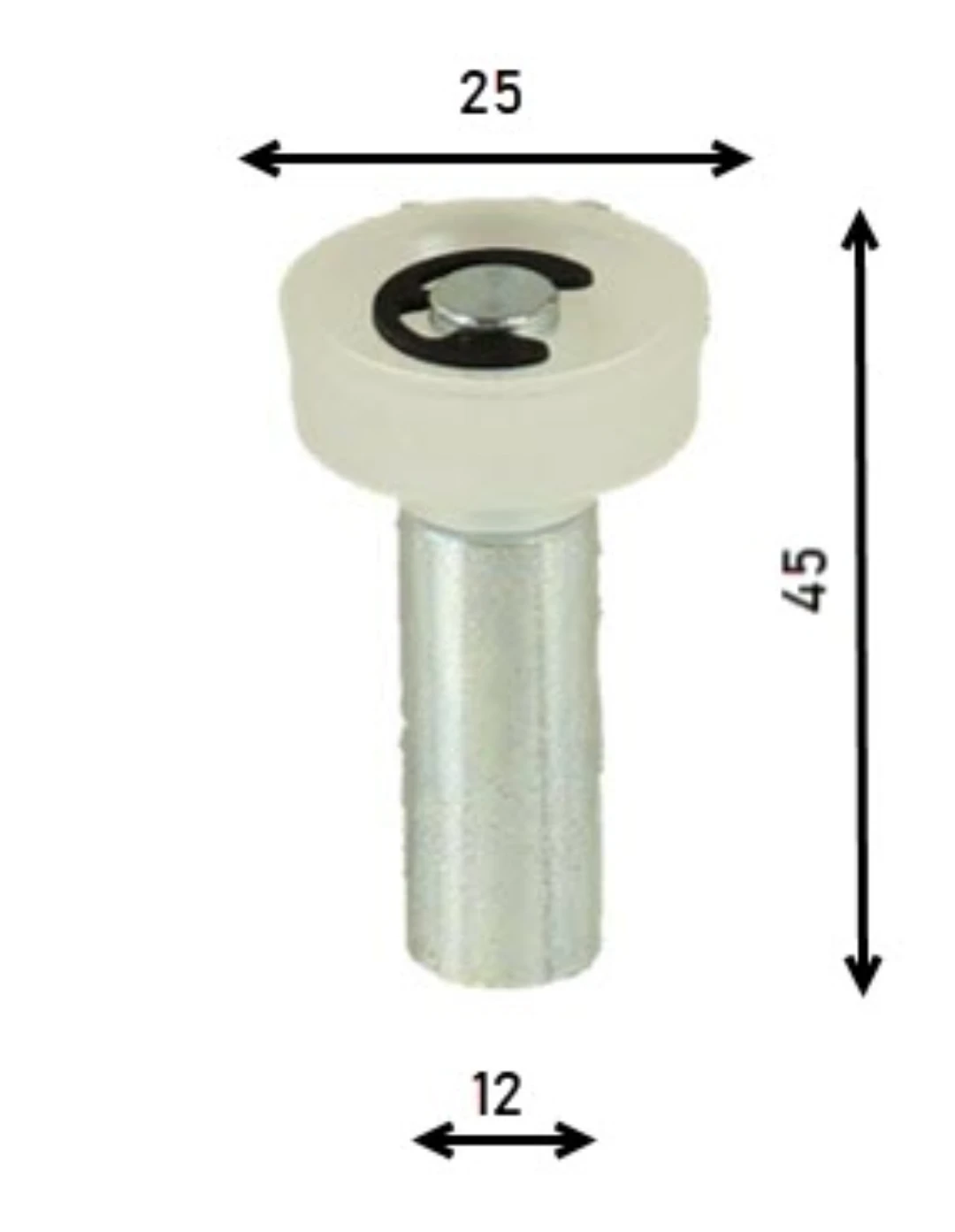 Riegelrolle komplett, Schindler, QKS8+11 , D=25x8/37x12, 2er-Set