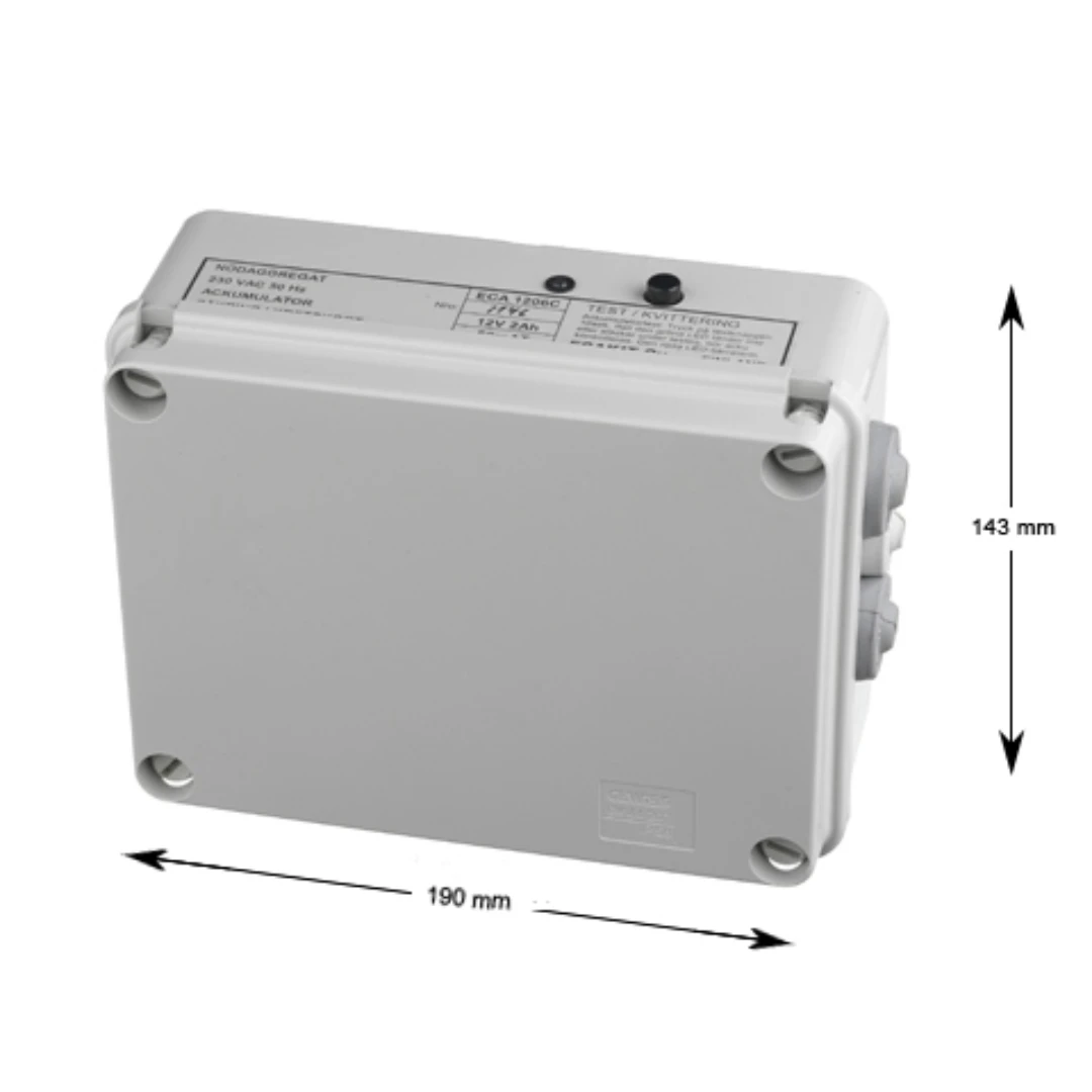 Notstromgerät, ECA1206C, 230VAC/12VDC, NO-Alarmkontakt, Batterie
